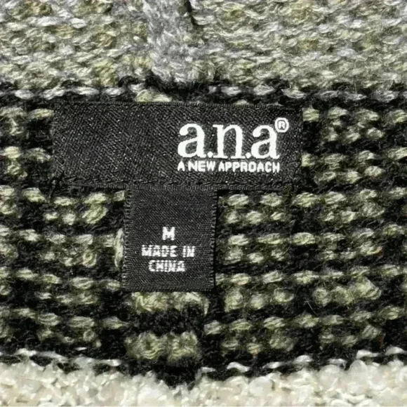 A.N.A Black & Gray Striped Knit Sleeveless Open Front Cardigan Women’s Medium - Picture 8 of 10